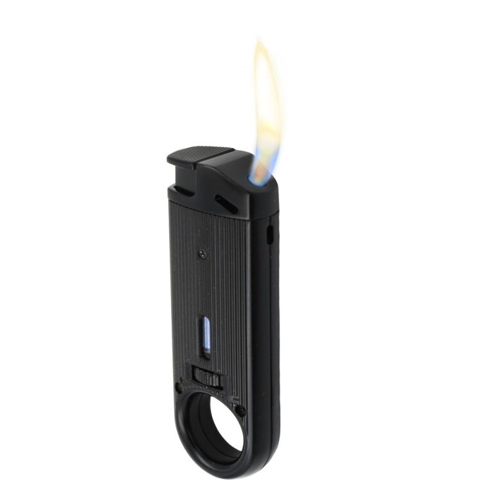 Black Slim Pipe Lighter 360° Soft Flame