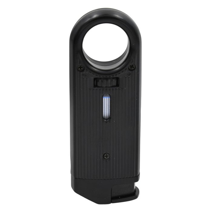 Black Slim Torch Metal Lighter - inverted flame with patented grip circle