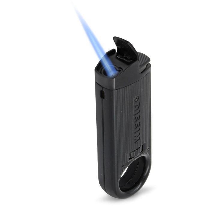 Black Slim Pipe Lighter 360° Torch Flame