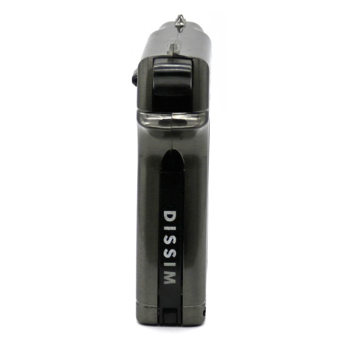 Hammer lighter gunmetal finish back view w/ Dissim Logo