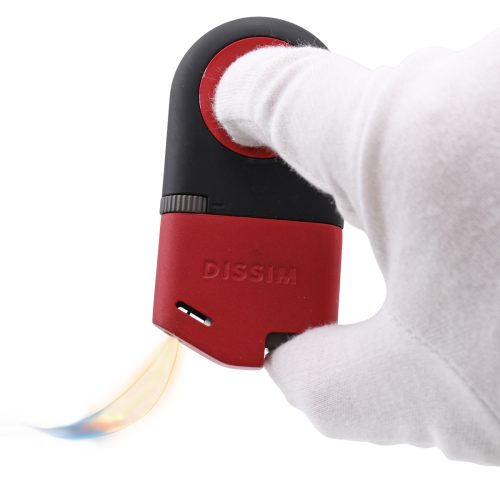 Red Finish, 360° Soft Flame Cigar Lighter by Dissim