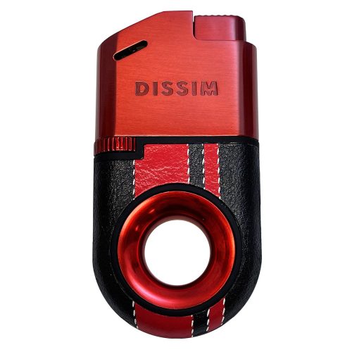 Turismo-Luxe Soft Flame Butane Lighter Red w/ Red Stripes
