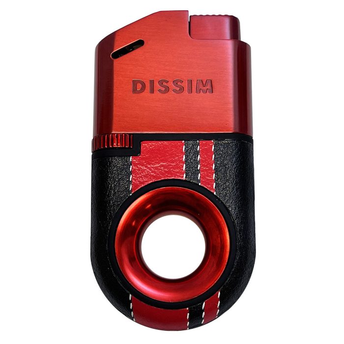 Turismo-Luxe Soft Flame Butane Lighter Red w/ Red Stripes