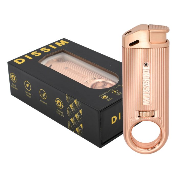Rose Gold Slim Metal Lighter with box