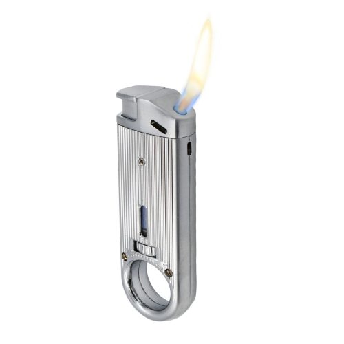 Silver Slim Pipe Lighter 360° Soft Flame