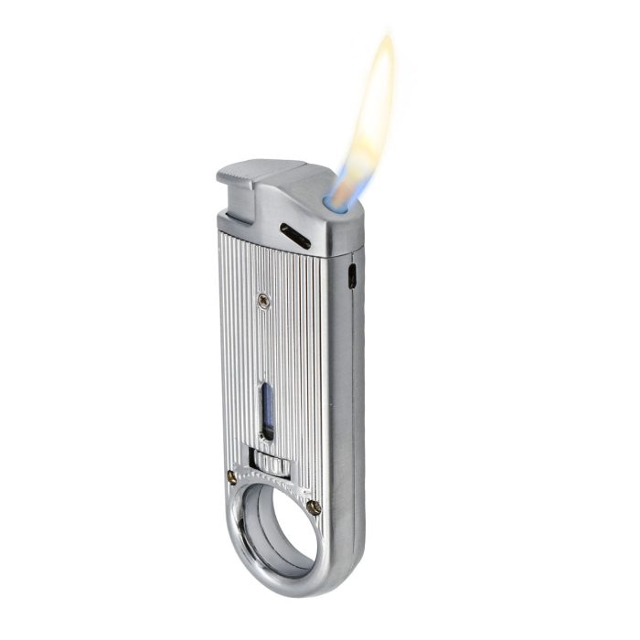 Silver Slim Pipe Lighter 360° Soft Flame
