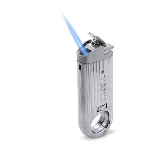 Silver Slim Pipe Lighter 360° Torch Flame