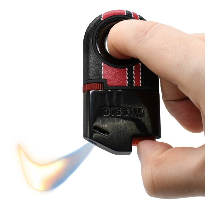 Red-on-Black Turismo-Luxe Fancy Lighter Soft Flame