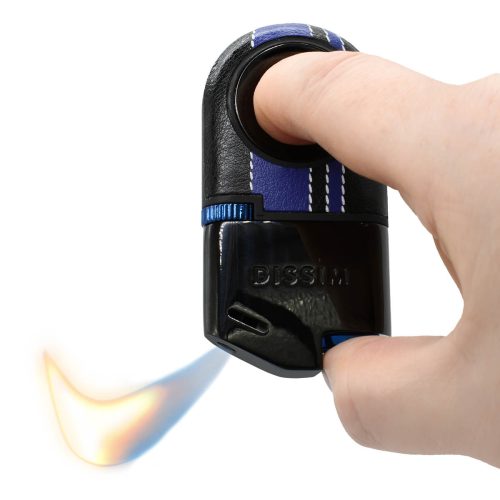 Blue-on-Black Turismo-Luxe Fancy Lighter Soft Flame