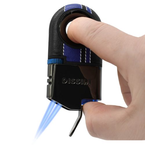Blue-on-Black Turismo-Luxe Fancy Lighter Torch Flame